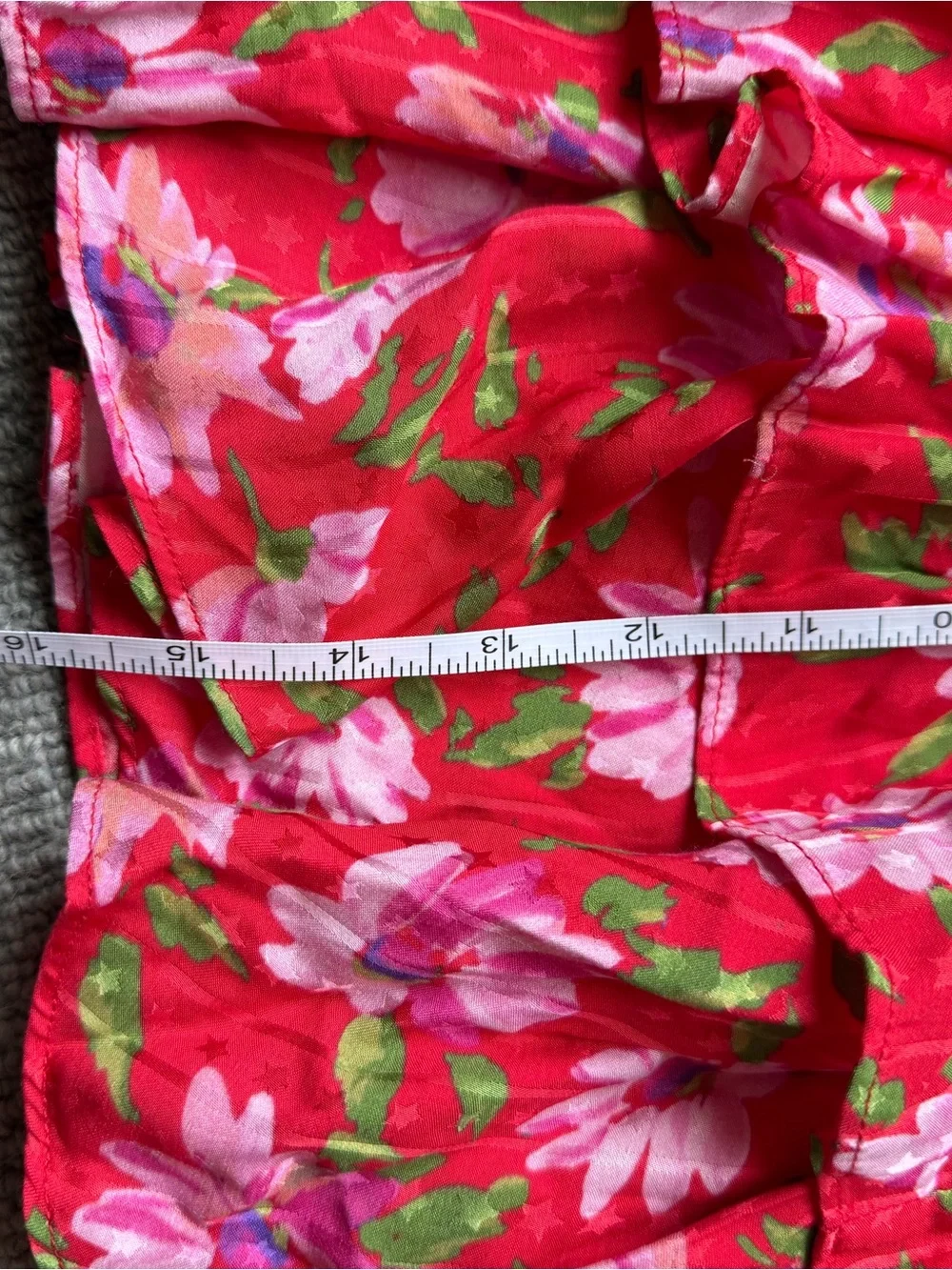 LoveShackFancy Mambo  Red Floral Tiered Mini- Skirt EUC